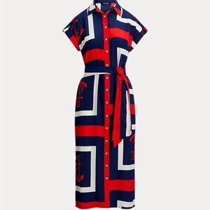 Lauren Ralph Lauren
Women's Anchor-Print Belted Crepe